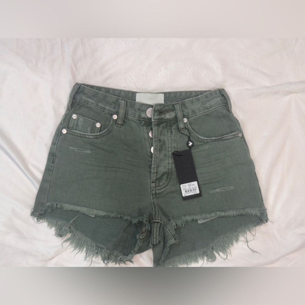 NWT One teaspoon Green Denim Shorts size 23